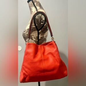 Coach hobo style shoulder bag - red
